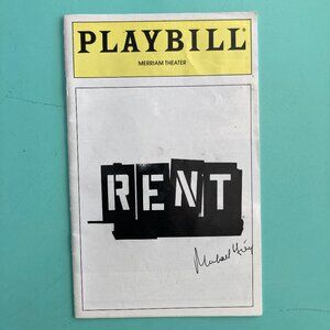 Michael Greif Signed Rent Tour Playbill THE MERRIAM THEATER Sept 1998 Creased